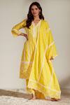 Buy_Mulmul_Yellow 100% Pure Pima Cotton Embroidered Melanie Kurta Pant Set _at_Aza_Fashions