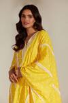 Mulmul_Yellow 100% Pure Pima Cotton Embroidered Melanie Kurta Pant Set _Online_at_Aza_Fashions