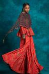Shop_Saundh_Red Silk Printed Kurta Set_at_Aza_Fashions