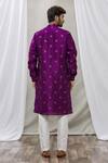 Shop_Rng Safawala_Purple Kurta - Cotton , Pant- Dupion Thread And Sequin Embroidered Set_at_Aza_Fashions