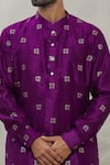 Rng Safawala_Purple Kurta - Cotton , Pant- Dupion Thread And Sequin Embroidered Set_at_Aza_Fashions