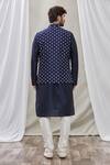 Shop_Rng Safawala_Blue Bundi - Raw , Kurta And Churidar - Dupion Thread Embroidered & Set _at_Aza_Fashions