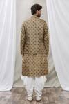 Shop_Rng Safawala_Brown Bundi - Raw Silk, Dhoti Pant - Cotton Silk, Kurta - Dupion Print And Set _at_Aza_Fashions