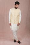 Buy_RNG Safawala_White Raw Silk Embroidered Bundi And Kurta Set For Kids For Kids_at_Aza_Fashions