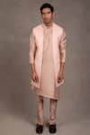 Buy_Rng Safawala_Pink Bundi - Raw , Kurta And Pant- Dupion Floral Embroidered & Set _Online_at_Aza_Fashions