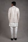 Shop_RNG Safawala_White Jacket - Raw Silk Embroidered Floral And Kurta Set _at_Aza_Fashions