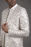 RNG Safawala_White Jacket - Raw Silk Embroidered Floral And Kurta Set _at_Aza_Fashions