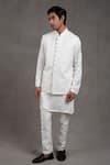 Buy_RNG Safawala_White Jacket - Raw Silk Embroidered Floral And Kurta Set _at_Aza_Fashions