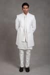 Buy_RNG Safawala_White Jacket - Raw Silk Embroidered Floral And Kurta Set _Online_at_Aza_Fashions