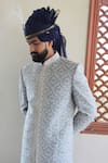 Buy_RNG Safawala_Blue Silk Blend Embroidered Sherwani Set For Kids For Kids_Online_at_Aza_Fashions