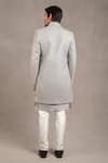 Shop_Rng Safawala_Grey Jacket - Raw , Kurta - Cotton , Pant - Dupion Work And Set _at_Aza_Fashions