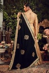 Shop_Ranian_Gold Silk Tissue Lehenga Set With Green Dupatta _at_Aza_Fashions