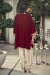 Shop_Ranian_Maroon Velvet Kurta And Salwar Set _at_Aza_Fashions