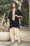 Buy_Ranian_Black Velvet Kurta And Salwar Set _at_Aza_Fashions