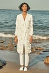 Buy_Vidhi Wadhwani_White Stretch Crepe Embroidered Blazer And Pant Set_at_Aza_Fashions