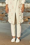 Shop_Vidhi Wadhwani_White Stretch Crepe Embroidered Blazer And Pant Set_Online_at_Aza_Fashions