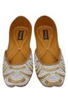 Shop_Feetoes Shoes_White Embroidered Juttis_at_Aza_Fashions