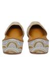 Buy_Feetoes Shoes_White Embroidered Juttis_Online_at_Aza_Fashions