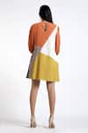 Shop_Madder Much_Multi Color Cotton Plain Round Rosa Colorblock Dress _at_Aza_Fashions