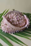 Shop_Nayaab By Sonia_Pink Sequins, Crystals Embellished Clutch _at_Aza_Fashions