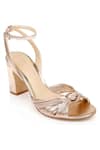 Buy_Sephyr_Gold Genuine Leather Alysanne Cord Straps Block Heels_at_Aza_Fashions