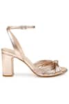 Shop_Sephyr_Gold Genuine Leather Alysanne Cord Straps Block Heels_at_Aza_Fashions