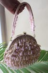 Shop_Nayaab By Sonia_Pink Sequins, Crystals Embellished Clutch _Online_at_Aza_Fashions
