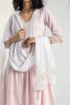 Buy_Roze_Pink Cotton, Chiffon Lace, Embroidery Scoop Neck Aria Embellished Angrakha Set _Online_at_Aza_Fashions