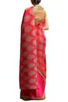 Shop_Kiran Uttam Ghosh_Pink Pleated Polyester Printed Saree  _at_Aza_Fashions