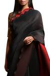 Buy_Kiran Uttam Ghosh_Black Pleated Polyester Pallu Saree _Online_at_Aza_Fashions