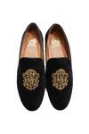 Domani_Black Handcrafted Velvet Loafers _Online_at_Aza_Fashions