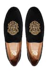Shop_Domani_Black Handcrafted Velvet Loafers _at_Aza_Fashions