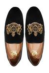 Shop_Domani_Black Handcrafted Velvet Loafers _at_Aza_Fashions