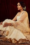 Roze_Ivory Silk Chanderi Shahina Jacquard Kurta Sharara Set_at_Aza_Fashions
