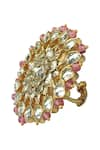 Buy_Riana Jewellery_Gold Plated Stone Floral Ring _Online_at_Aza_Fashions