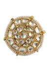 Riana Jewellery Gold Plated Glitter, Stones, Pearls Studded Ring Online at Aza Fashions Riana Jewellery_Gold Plated Glitter, Stones, Pearls Studded Ring _Online_at_Aza_Fashions
