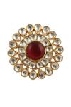 Riana Jewellery_Gold Plated Real Jadtar Stones Studded Ring _Online_at_Aza_Fashions