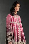 Rajdeep Ranawat_Pink Silk Nilofer Bandhani Print Shirt Tunic And Pant Set  _at_Aza_Fashions