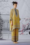 Rajdeep Ranawat_Yellow Silk Printed Band Chanel Tunic  _Online_at_Aza_Fashions