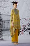 Rajdeep Ranawat_Yellow Satin Paloma Palazzo  _Online_at_Aza_Fashions