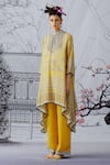 Buy_Rajdeep Ranawat_Yellow Satin Paloma Palazzo  _Online_at_Aza_Fashions