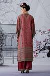 Shop_Rajdeep Ranawat_Maroon Silk Gayatri Printed Kurta Set_at_Aza_Fashions