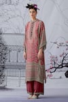 Buy_Rajdeep Ranawat_Maroon Silk Gayatri Printed Kurta Set_Online_at_Aza_Fashions