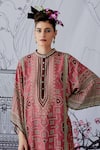 Shop_Rajdeep Ranawat_Maroon Silk Gayatri Printed Kurta Set_Online_at_Aza_Fashions