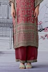Rajdeep Ranawat_Maroon Silk Gayatri Printed Kurta Set_at_Aza_Fashions