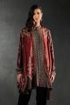 Buy_Rajdeep Ranawat_Maroon Silk Nilofer Bandhani Print Shirt Tunic And Pant Set  _Online_at_Aza_Fashions