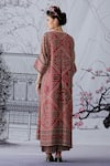 Shop_Rajdeep Ranawat_Pink Silk Embroidery V Neck Banera Tunic And Palazzo Set  _at_Aza_Fashions