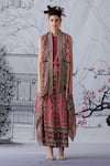 Buy_Rajdeep Ranawat_Pink Silk Embroidery Open Devi Jacket And Palazzo Set  _at_Aza_Fashions