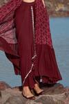 Shop_Awigna_Maroon Georgette Printed Cape And Dhoti Pant Set_Online_at_Aza_Fashions
