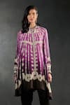 Buy_Rajdeep Ranawat_Purple Silk Nilofer Bandhani Print Shirt Tunic And Pant Set  _Online_at_Aza_Fashions